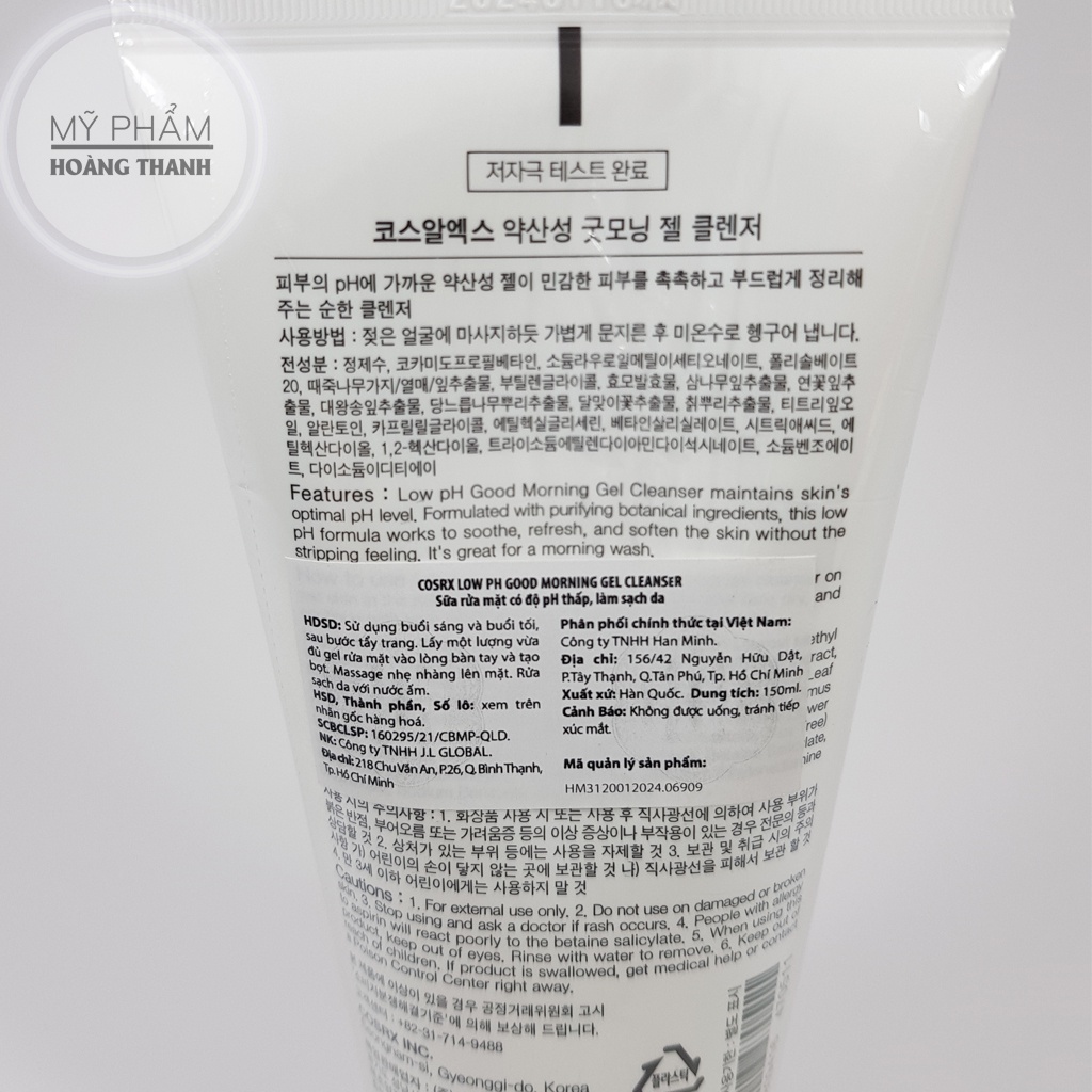 [Hàng Công Ty] Sữa Rửa Mặt COSRX Low pH Good Morning Gel Cleanser 150ml