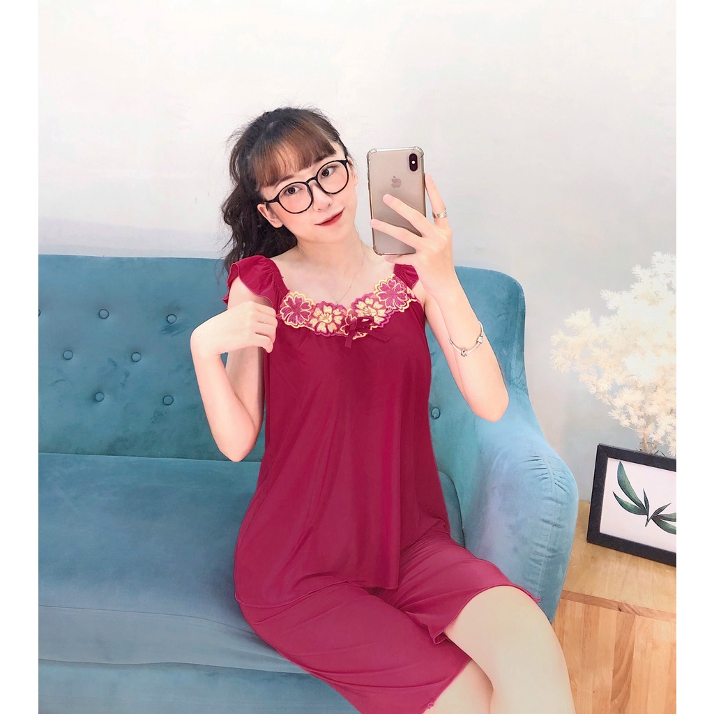 2 SIZE 45-68KG TÙY CHIỀU CAO ĐỒ BỘ NGỦ THUN LẠNH LỬNG CÁNH TIÊN PHỐI REN SEXY