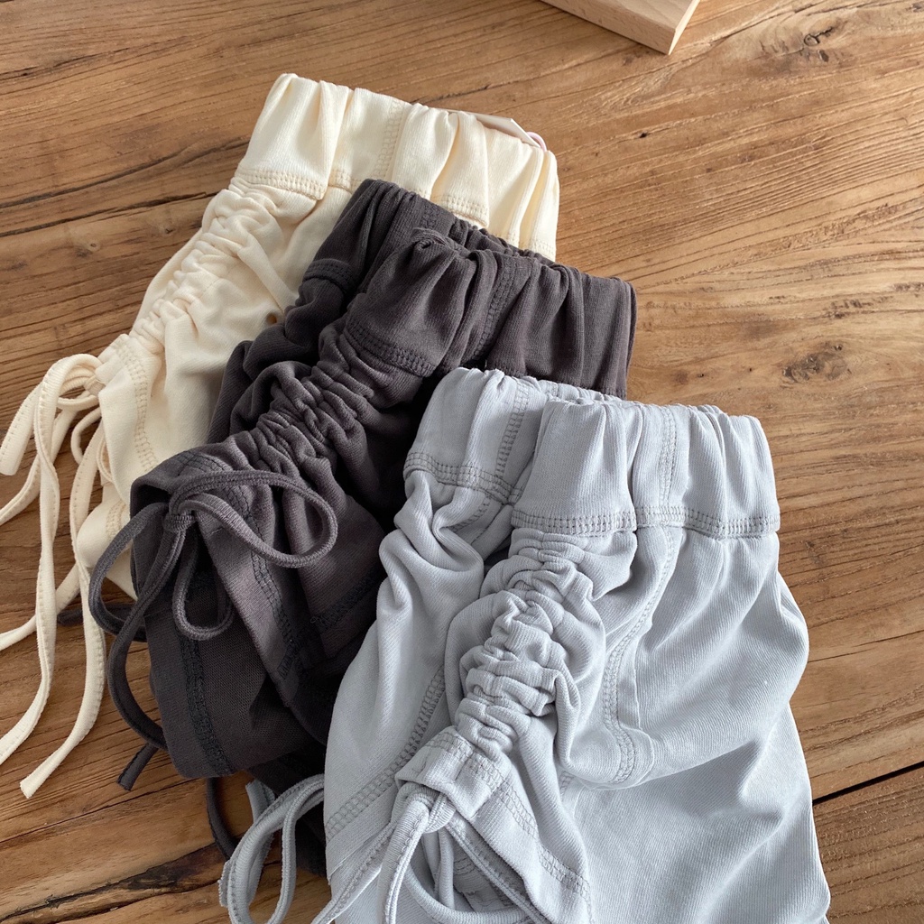 Quần Short Nữ Lưng Cao Ống Rộng Dây Rút Thời Trang