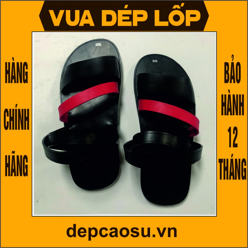 Dép cao su 4 quai chéo có hậu - 4 MÀU thương hiệu Vua Dép Lốp Phạm Quang Xuân, chính hãng, có bảo hành, ảnh thật, có sẵn