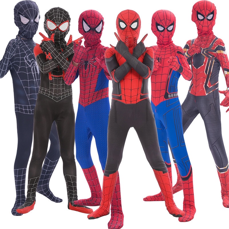 Trang phục hoá trang cho bé bộ hoá trang Người Nhện Spiderman đỏ Quần áo siêu nhân trẻ em