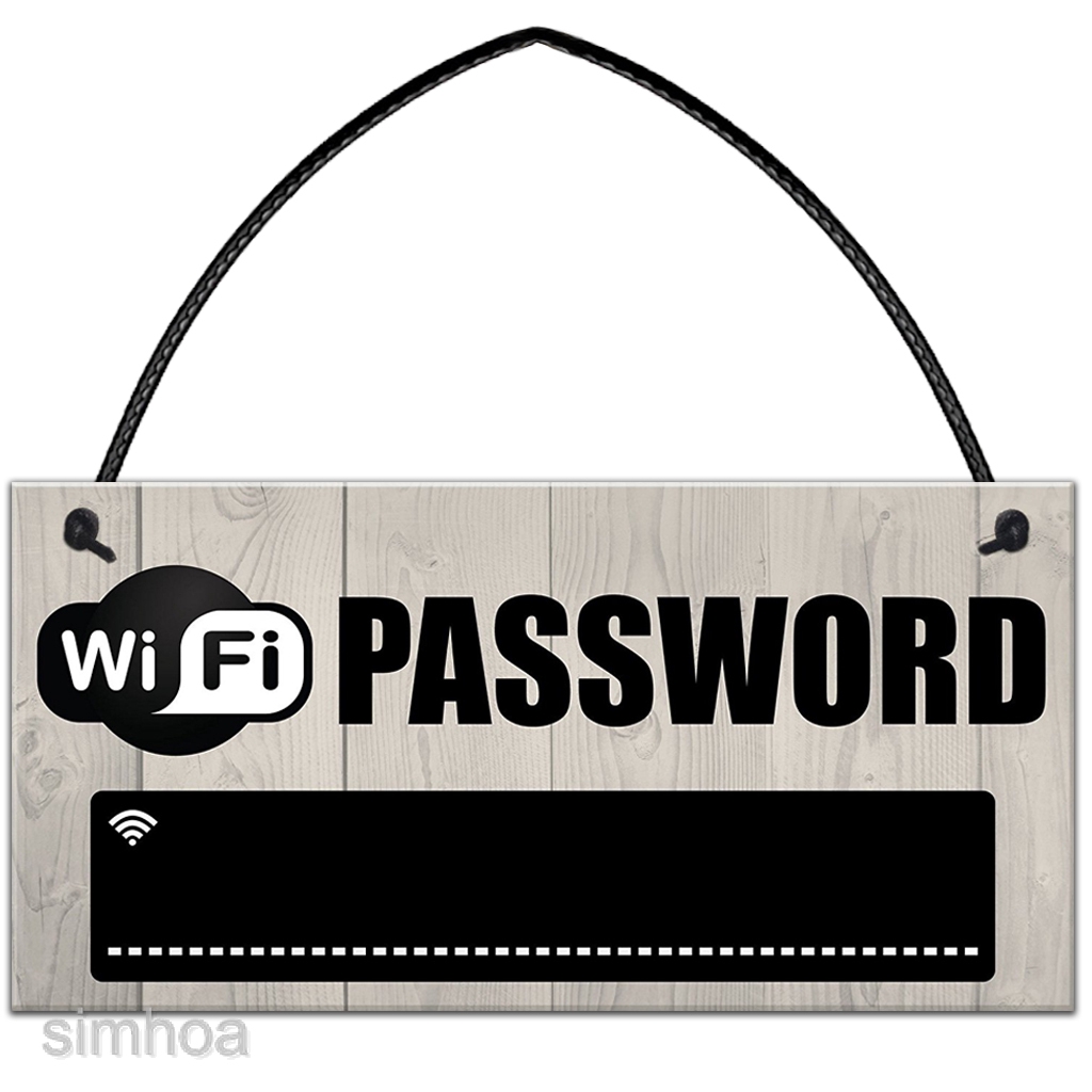 Bảng gỗ treo ghi pass wifi dành cho nhà ở/khách sạn 20x10cm