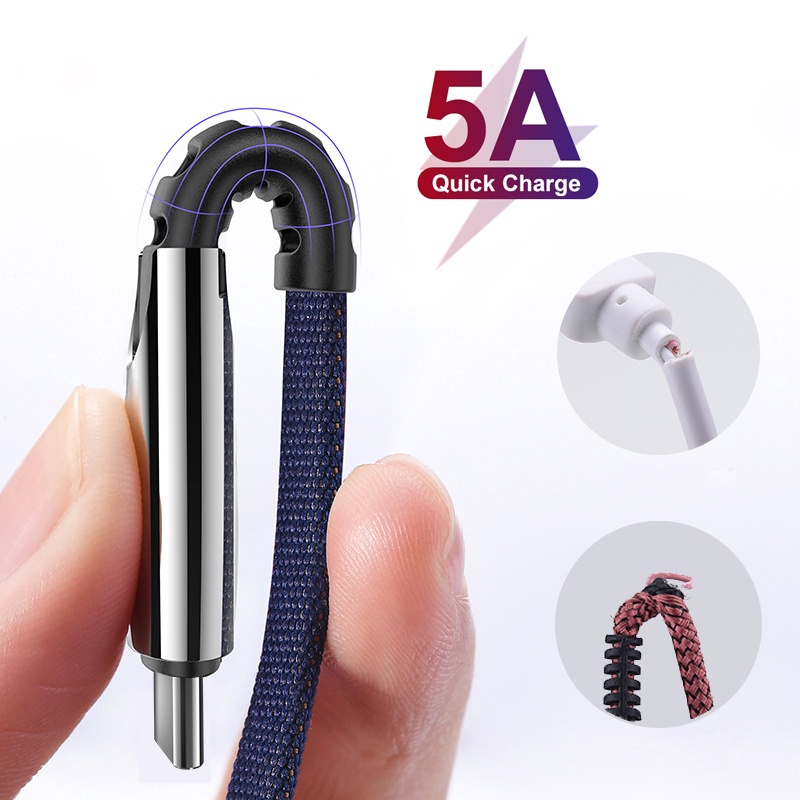 Dây Cáp Sạc Nhanh USB Bện Hợp Kim Nhôm Cho iphone ipad Android phone Huawei xiaomi samsung Vivo