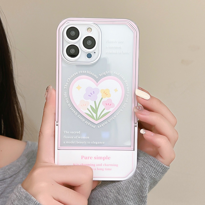 Ốp Điện Thoại Có Giá Đỡ Ẩn Hình Hoa Cho iphone13Pro / iPhone 12Promax 11 / xs / xr /