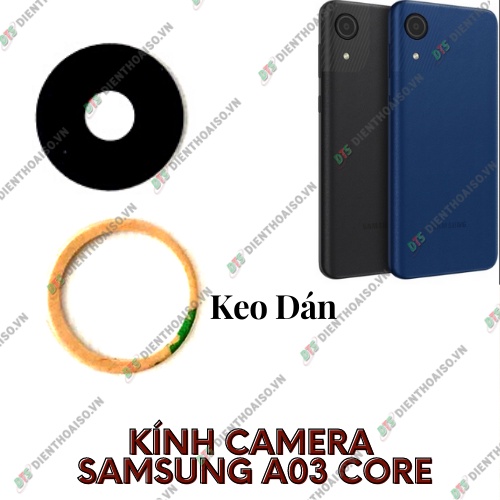 Kính camera samsung a03 core kèm keo dán