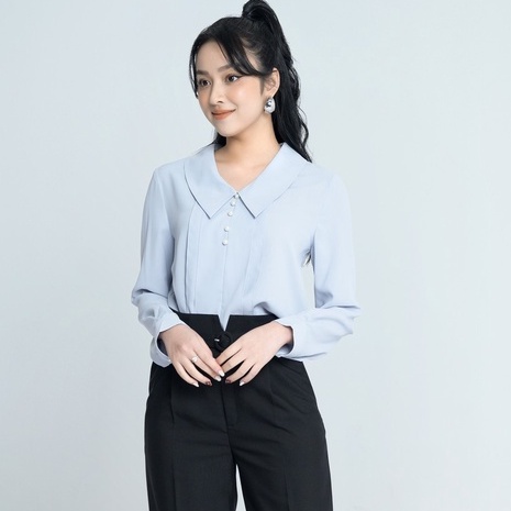 Áo Sơ Mi Nữ Thiết Kế, Cổ Lá, Dài Tay Công Sở HeraDG SAKBA083