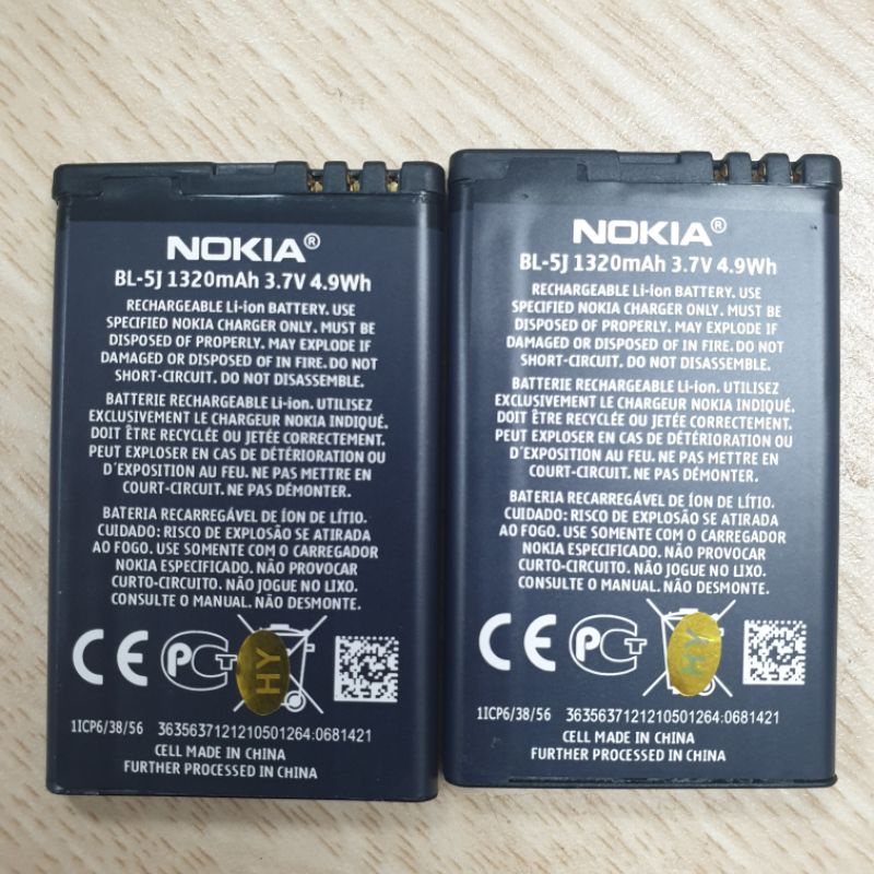 Pin nokia BL 5J 1320 mAh, zin chuẩn dùng cho máy lumia 520,620,x1,x1-01,C3-00,x6200,N900  - 3AVN