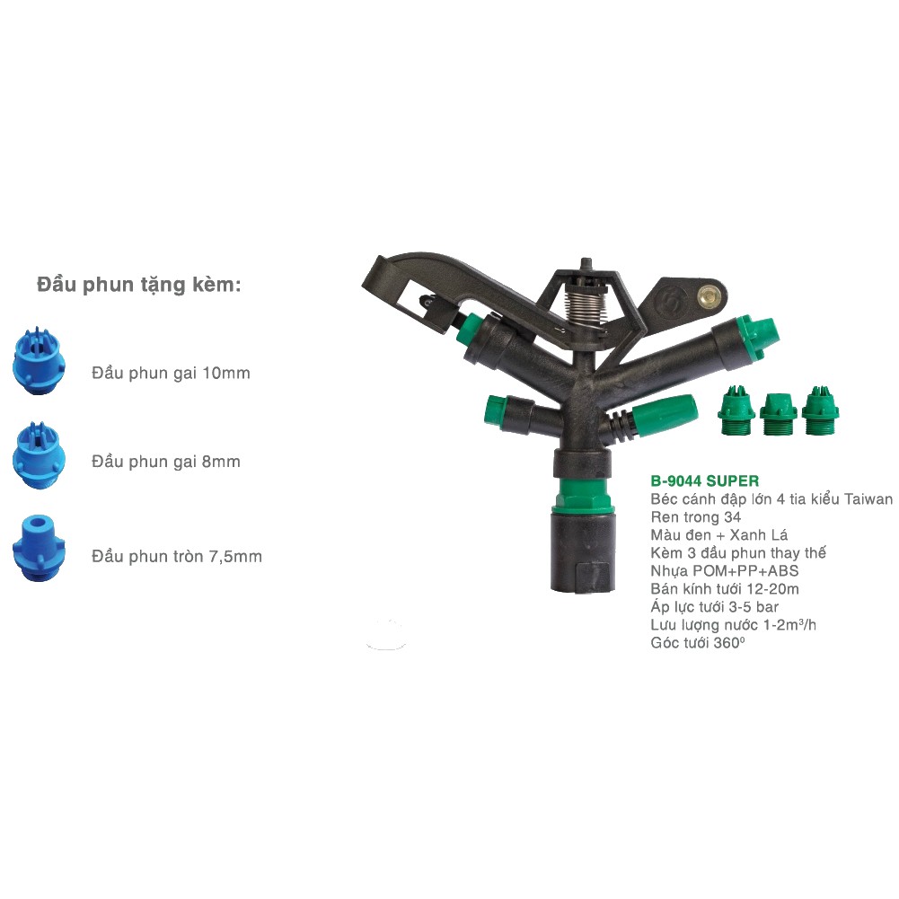 B-9044 SUPER - BÉC CÁNH ĐẬP LỚN 4 TIA KIỂU TAIWAN RT 34