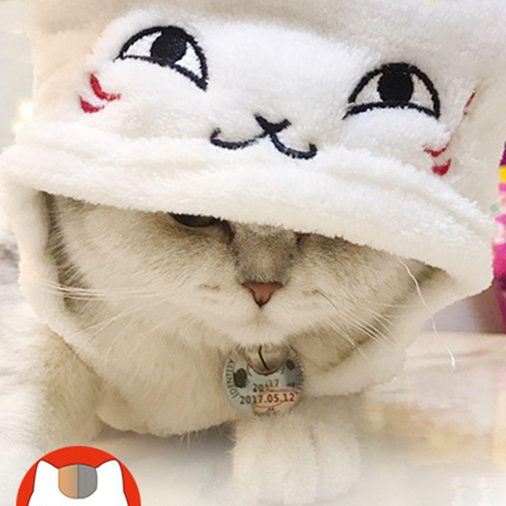 1 Bộ Áo Liền Quần Bằng Vải Nhung San Hô Mềm Mại In Họa Tiết Mèo Dễ Thương Thời Trang Thu Đông Cho Thú Cưng