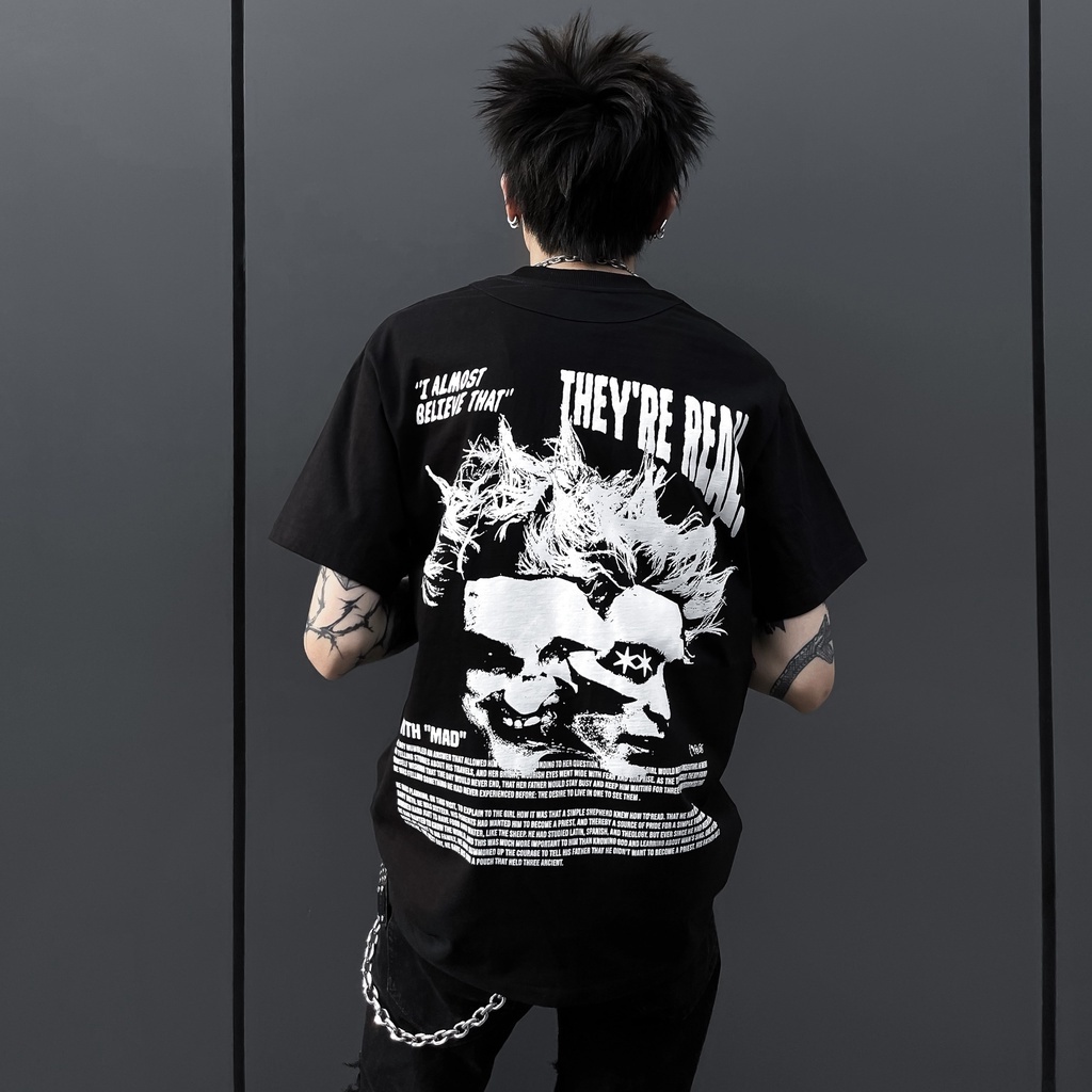 ÁO THUN T SHIRT SIMPLIFIRE PSYCHOPATH IN TRAME 100% COTTON MÀU ĐEN