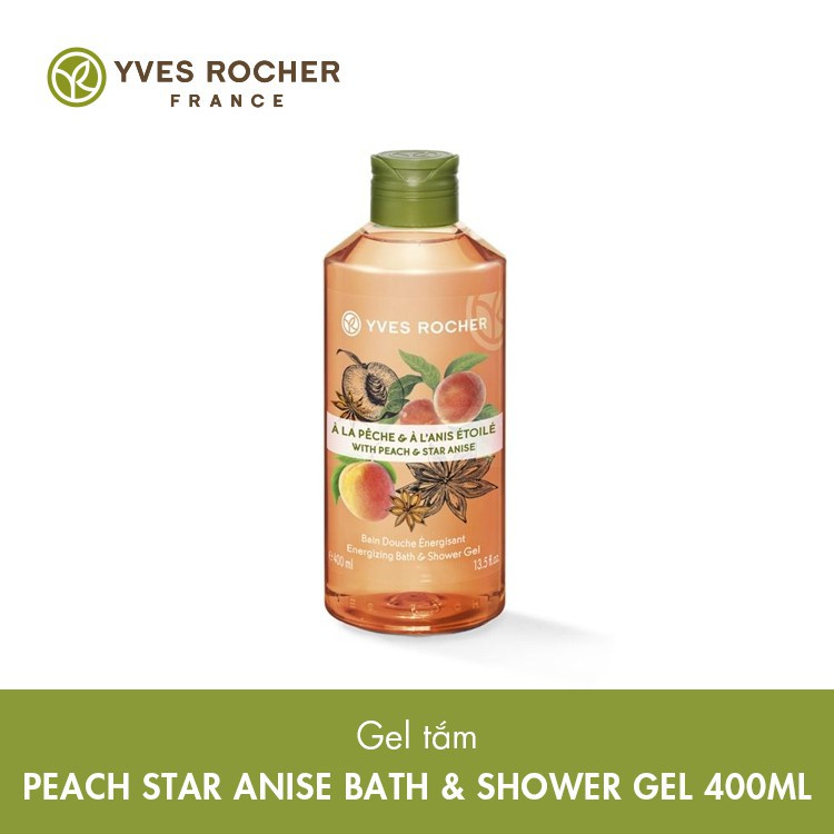 Sữa Tắm Hương Đào &amp; Hoa Hồi Yves Rocher With Peach &amp; Star Anise Energizing Bath &amp; Shower Gel 400ml