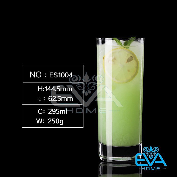 Bộ 12 Ly Thuỷ Tinh Ống Trơn Lỡ / Ly Ống Mỹ Lỡ Thuỷ Tinh Cao Cấp 295 Ml Deli ES1004 M2973