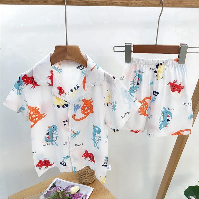 Bộ Đồ Ngủ Pijama Cotton Họa Tiết Hoạt Hình Cho Bé