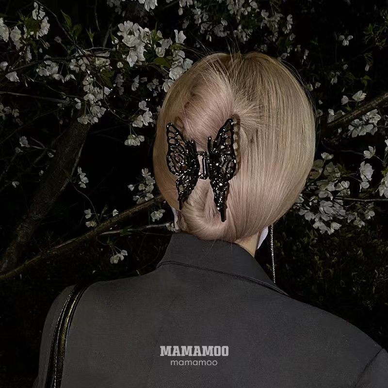 Kẹp tóc IF YOU hình bướm màu bạc phong cách Hàn Quốc cổ điển cho nữ