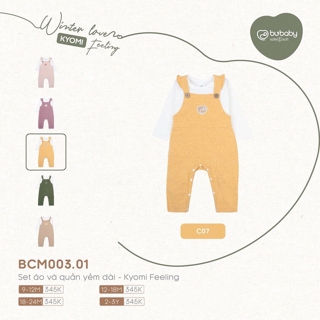 [CHÍNH HÃNG] Set áo và quần yếm dài trẻ em Kyomi Feeling BCM003.01 Bu