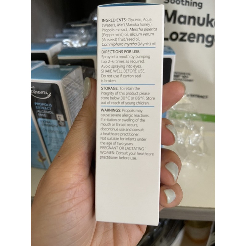 Siêu Thị Newzealand-Keo ong xịt họng giảm ho và tăng đề kháng-Keo Ong Xịt Họng Giảm Ho Comvita
