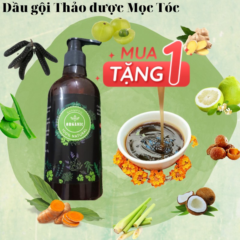 [Freeship] - Dầu Gội Thảo Dược Organic -  Mọc Tóc - Chống Rụng Tóc - Phục Hồi Tóc Hư Tổn - 350ml