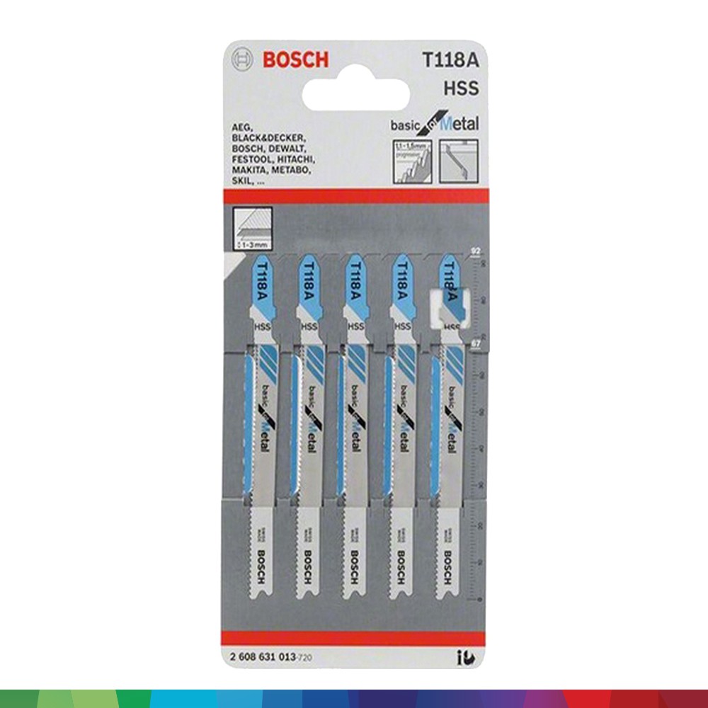 [CHÍNH HÃNG] Lưỡi Cưa Lọng Bosch T 118 A - Sắt (bộ 5 lưỡi), Giá Rẻ, Bền Bỉ