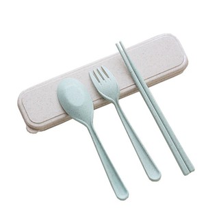 Bộ thìa, dĩa, đũa 3 chi tiết bằng lúa mạch