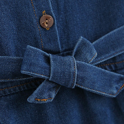 Đầm Denim Sát Nách Thời Trang Xuân Thu Phong Cách Hàn Quốc Cho Bé Gái