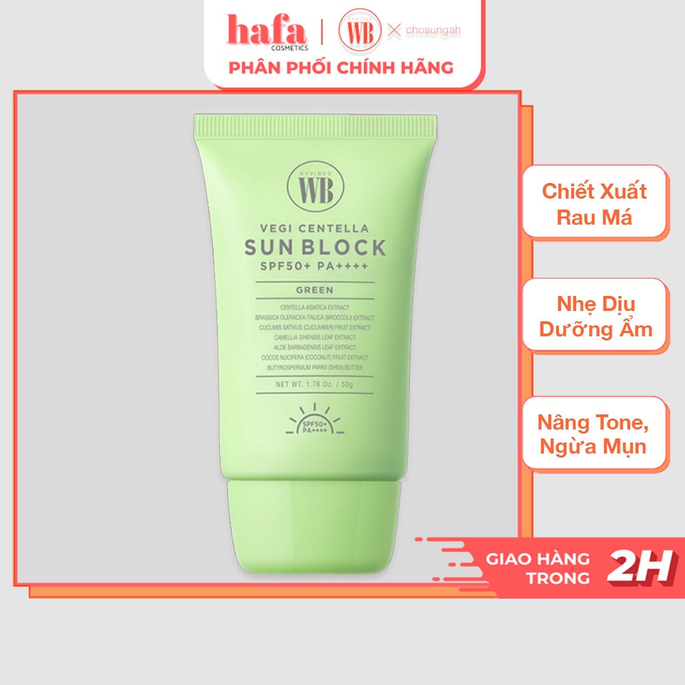 Kem Chống Nắng Rau Má Byvibes Wonder Bath Vegi Centella Sun Block Green SPF50+ PA++++