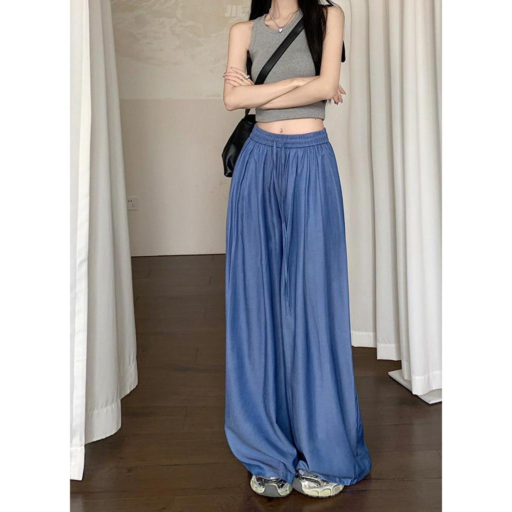 Quần Ống Rộng Lưng Cao Phong Cách Retro Mùa Hè Kiểu Mới 63922