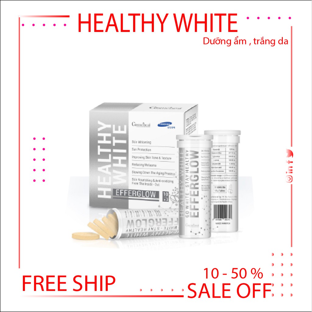 [Mã 77FMCGSALE giảm 8% đơn 500K] Viên sủi trắng da Cosmeheal Heathy White Efferglow | BigBuy360 - bigbuy360.vn