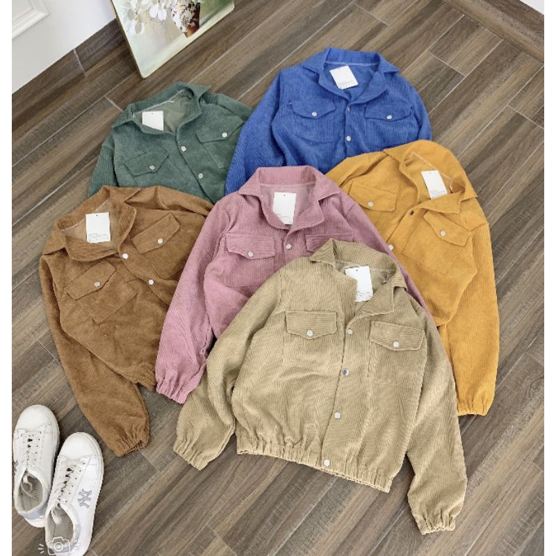 Áo khoác bomber nhung tăm cổ vest | BigBuy360 - bigbuy360.vn
