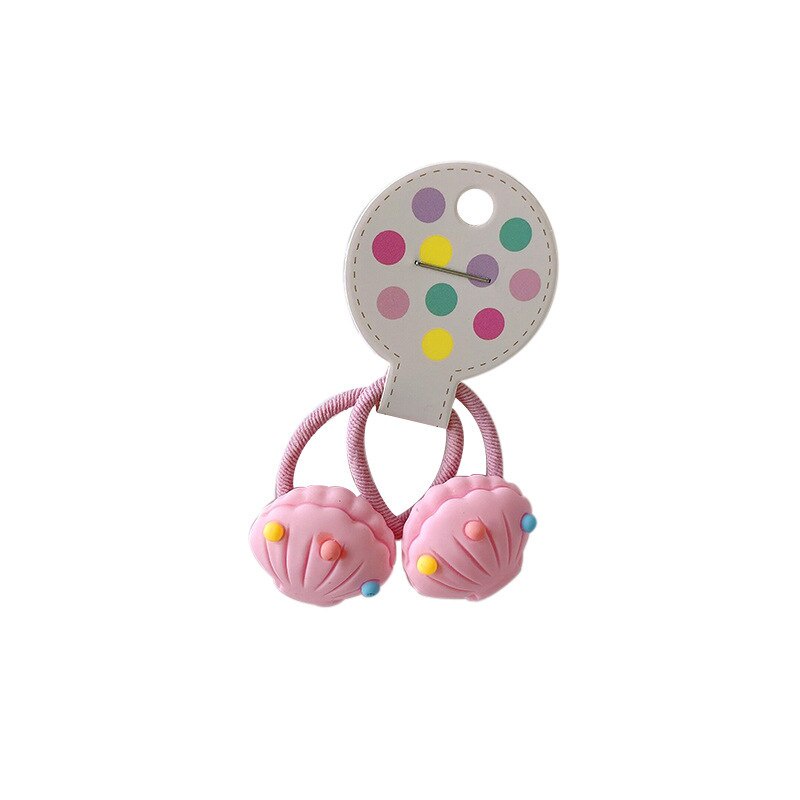 Set 2 dây cột tóc co giãn họa tiết hoạt hình dễ thương dành cho bé gái