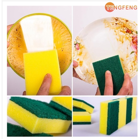 Miếng Bọt Biển Hai Mặt Dùng Để Lau Chùi Dụng Cụ Nhà Bếp Tiện Dụng