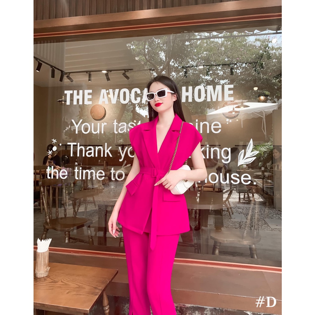 Sét vest kèm khăn lụa