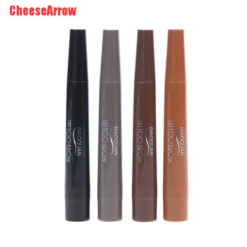 Bút Kẻ Lông Mày Dạng Phẩy Sợi 3d Thiết Kế Đầu Bút Phân Thành 4 Màu Sắc Lựa Chọn