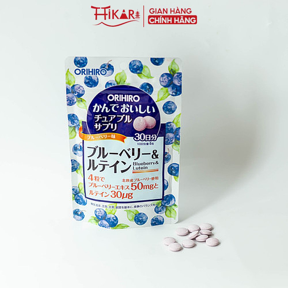 Viên uống bổ mắt việt quất cho trẻ em Orihiro Lutein và Blueberry chống thoái hóa điểm vàng, cải thiện thị lực 120 viên