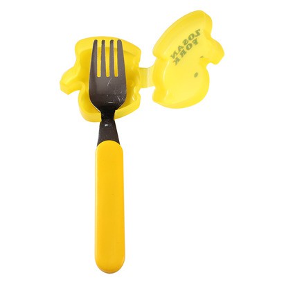 Bộ thìa /dĩa ăn dặm inox cho bé kèm hộp đựng hình thú Nhật Bản