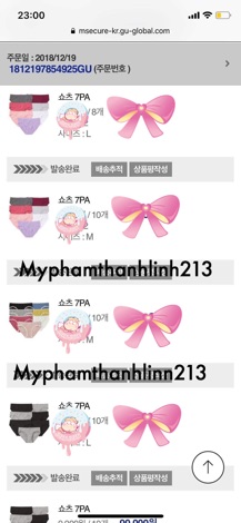 Quần lót GU 1 set 7 cái