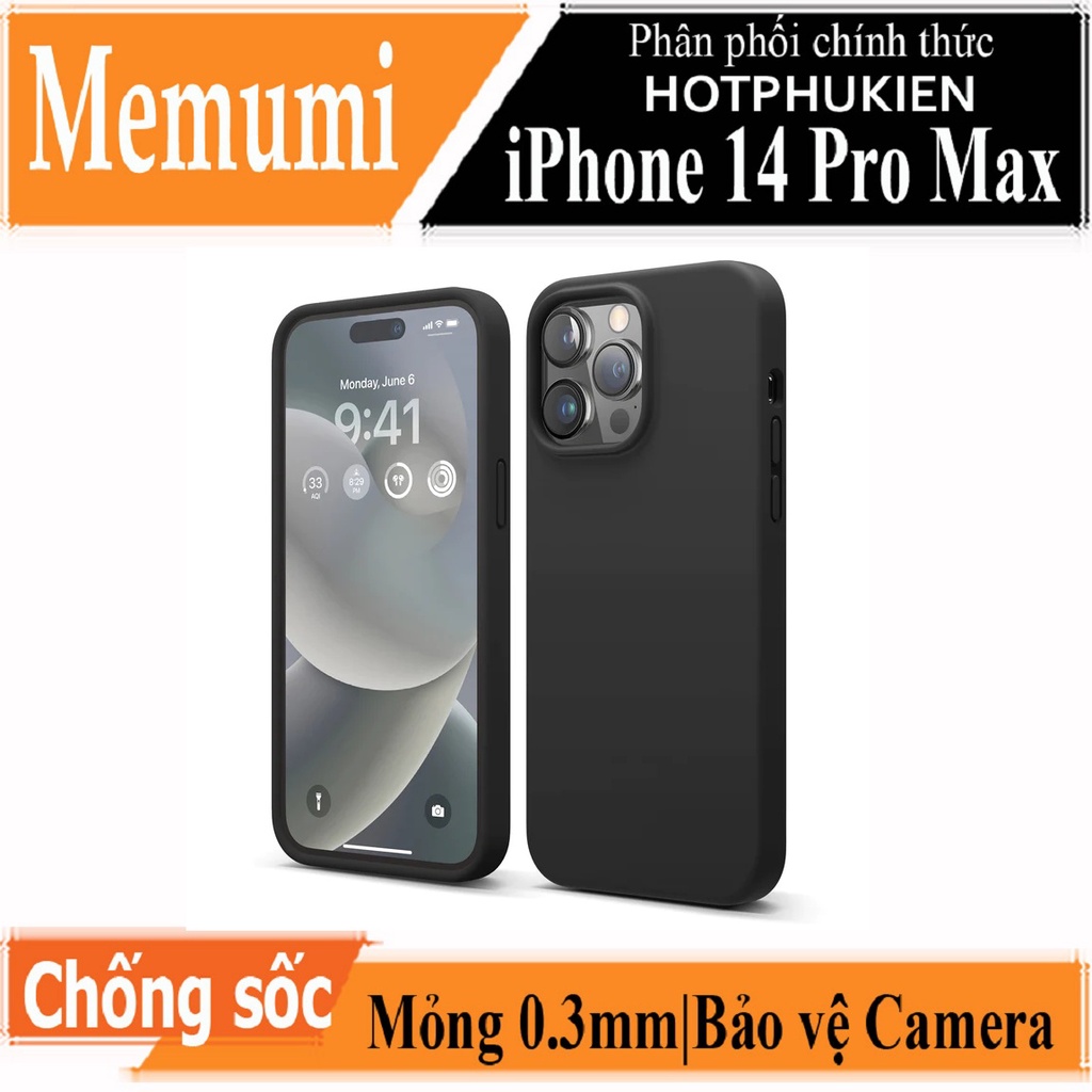 Ốp lưng silicon case Memumi Liquid cho iPhone 14 Pro Max  siêu mỏng 0.3mm - hotphukien phân phối