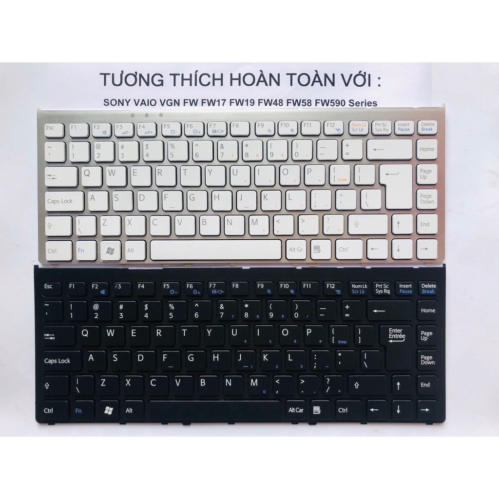 Bàn Phím Laptop SONY Vaio VGN FW FW17 FW19 FW58 FW48 FW590 Series Hàng Mới 100% Bảo Hành 12 Tháng Toàn Quốc