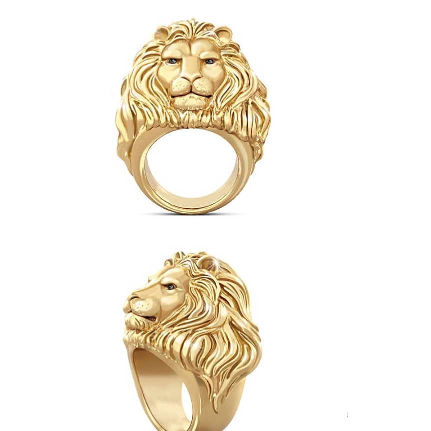 Nhẫn hợp kim hình đầu sư tử độc đáo thời trang 2020 cho nam và nữ