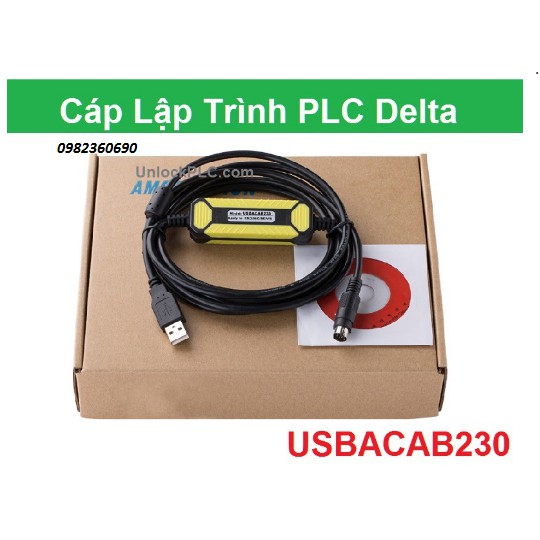 Cáp Lập Trình PLC Delta USBACAB230 USB-DVP-cáp lập trình giá rẻ bảo hành 6 tháng