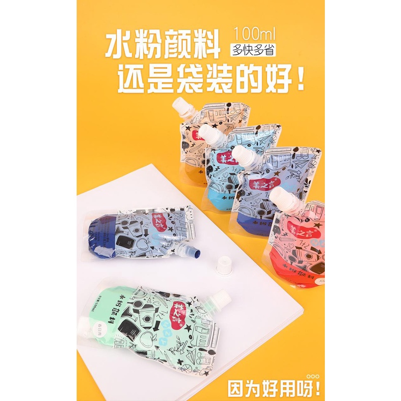Màu Gouache Mengtetisha dạng túi 100ml