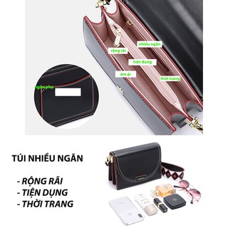 TÚI ĐEO CHÉO NỮ DOODOO DA THẬT DÁNG BÌ THƯ