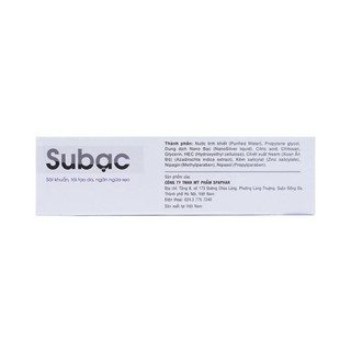 Gel Làm Sạch Và Sát Khuẩn Da Subạc 25G