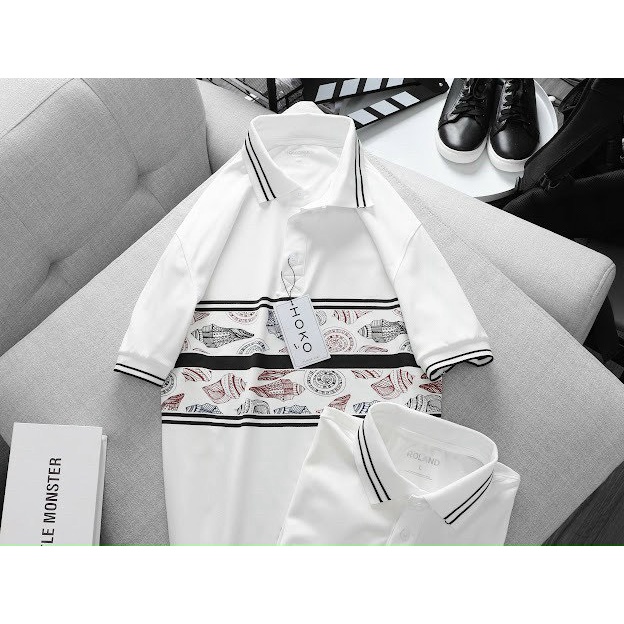 Áo thun nam cổ trụ cao cấp in họa tiết phối màu cá tính phong cách sang trọng lịch lãm hot trend [NEW UNISEX]