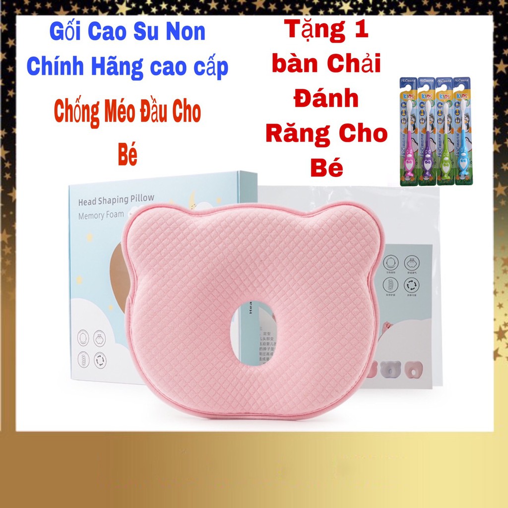 Gối Cao Su Non Chống Bẹp Đầu ✔ Chống Móp Méo Đầu ✔ Chống Vẹo Cột Sống Cho Bé