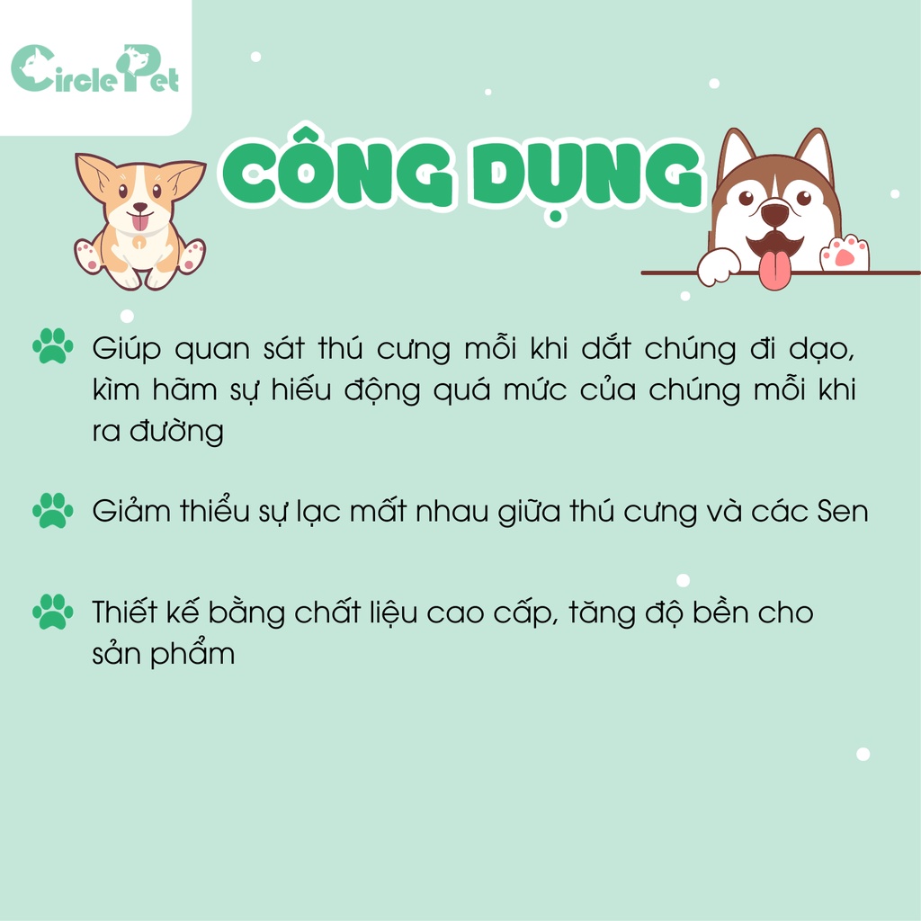 Bộ Dây Dẫn Vòng Cổ Cho Thú Cưng Touchdog Dễ Dàng Điều Chỉnh Chật Hẹp Chất Liệu Cao Cấp Nhiều Kích Cỡ Màu Sắc - Circle P