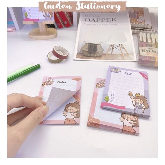 Giấy note cô gái dễ thương 2 - giấy ghi chú dễ thương - Guden Stationery