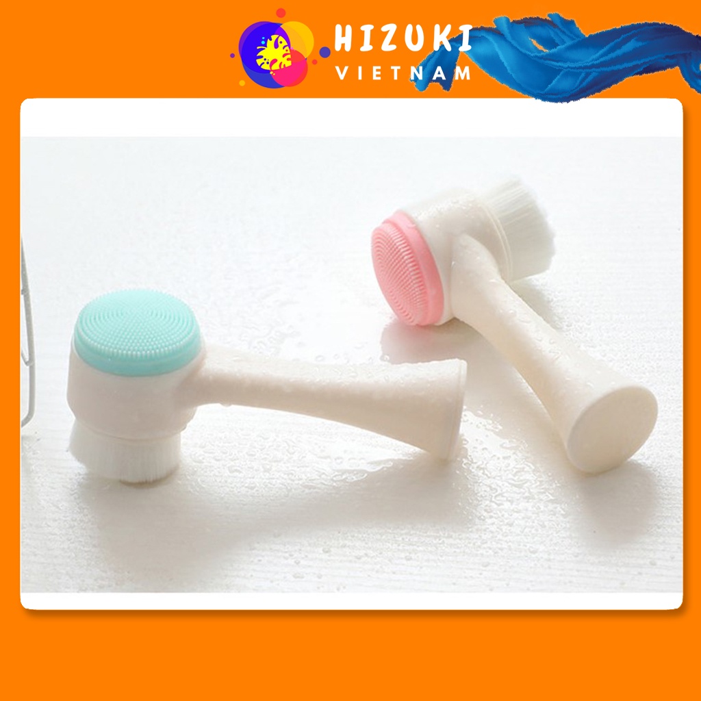 Cọ Rửa Mặt Silicone Cây Rửa Mặt 2 Đầu Cầm Tay Giúp Làm Sạch Sâu Trong Lỗ Chân Lông Dễ Dàng Giảm Mụn Hiệu Quả