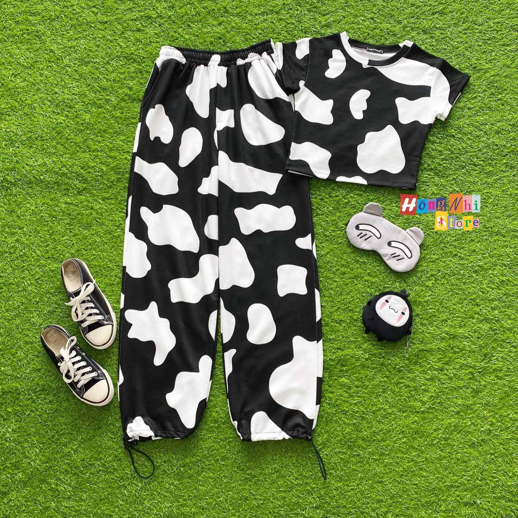 Quần Jogger 3D Ulzzang Unisex Jogger Loang Màu Con Bò Dây Rút Lai Ống Rộng - MM