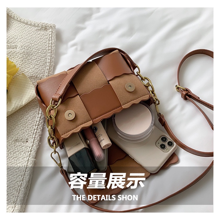 Túi Đeo JASMIN NOIR Chéo Da Lộn Phối Dây Xích Thời Trang Mùa Thu Dành Cho Nữ