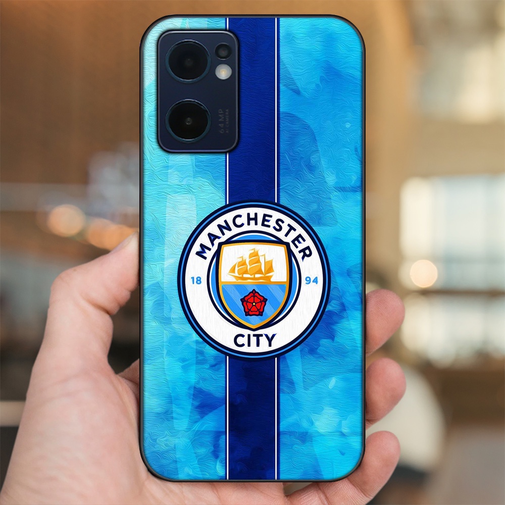 Ốp lưng Oppo Reno 7 5G viền đen in hình Manchester City MC